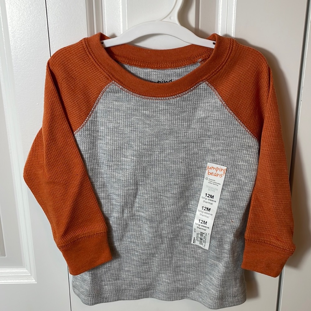 Jumping Beans Boys FALL Henley Long Sleeve Shirts Bundle Size 12 Months NWT - Picture 2 of 11